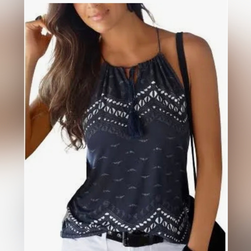 Lascana women's halter top Navy size 4/6